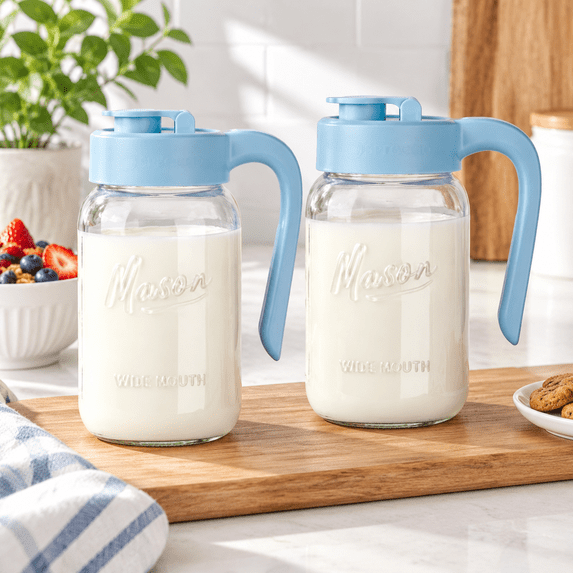 32 Oz Glpitcher With Lid 1 Quart Mason Jar Airtight Breast Milk Storfor ...