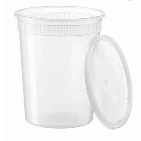 32 Oz Plastic Deli Container Microwave And Dishwasher Safe, Bpa Free, Leak Proof
