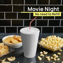 32 Oz Styrofoam Cups with Lids (50 Pack) Large Foam Cups for Hot and Cold Drinks, Insulated White Styrofoam Coffee Cups, Soda, Juice, Tea - Made in USA