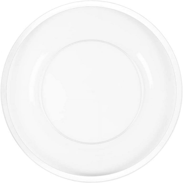 10 Black Disposable Plastic Plates, Round Dinner Plates, Heavy