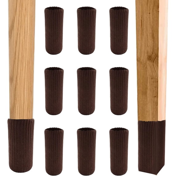 32 PCS Dark Coffee Chair Leg Socks,Chair Leg Protectors Double Thickness for Hardwood Floors, Furniture Booties Set for Moving Easily and Reduce Noise