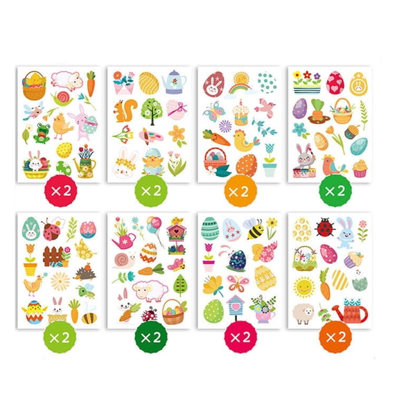 32 PCS Easter Scrapbook Stickers – Paper Craft Stickers for Scrapbooking, Party Invitations, Indoor Wall Decorations, DIY Crafts for Kids & Adults