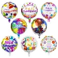 thumbnail image 1 of 32 PCS Feliz Cumpleanos Balloons Spanish Happy Birthday Decorations - 18" Inch Aluminum Foil Balloons Helium Floating Mylar Globos for Mexican Fiesta, Spanish Birthday Party Supplies, 8 Patterns, 1 of 7