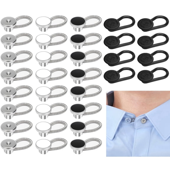 32 PCS Shirt Collar Button Extenders, Neck Collar Expander for Men Dress Shirts