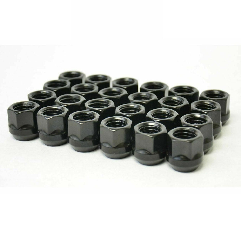 32 PCs BLACK 14X2 THREAD OPEN END BULGE ACORN LUG NUTS FORD F150