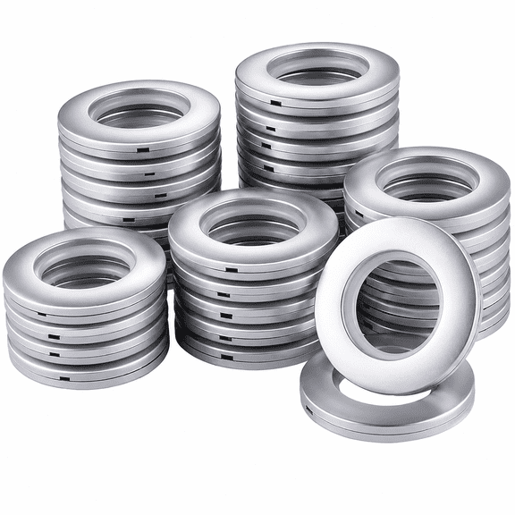 32 Pack 1.65 Inch Curtain Grommets, Nanoscale Low Noise Eyelet Rings for Curtain, Matt Silver