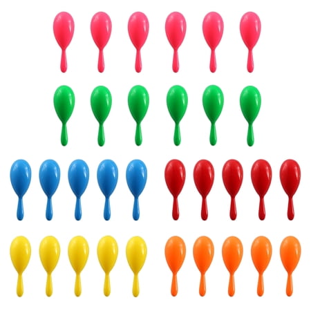 32 Pack Mexican Maracas for Kids, 6 Inch Colorful Noisemaker Toy, Fiesta Party Favors for Birthday, Classroom, Cinco de Mayo Decorations