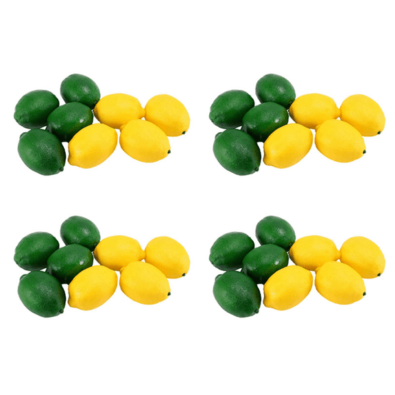 32 Pack Artificial Fake Lemons Fruit for Vase Filler Home Kitchen Party Decoration, Yellow and Green