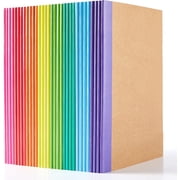 32 Pack Composition Notebooks Bulk, Feela Kraft Cover Lined Blank College Ruled Composition Travel Journals with Rainbow Spines For Women Students Business, 60 Pages, 8.3 x 5.5 , A5, 8 Colors