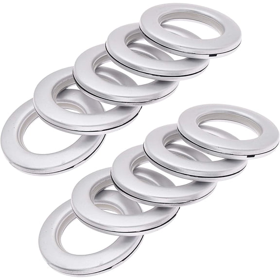 32 Pack Curtain Grommet, Home Sewing Depot Fast-Set Plastic,Inner Diameter 1-9/16"(40mm) Curtain Eyelet Rings Nanoscale Low Noise Roman Ring (Silver) Silver