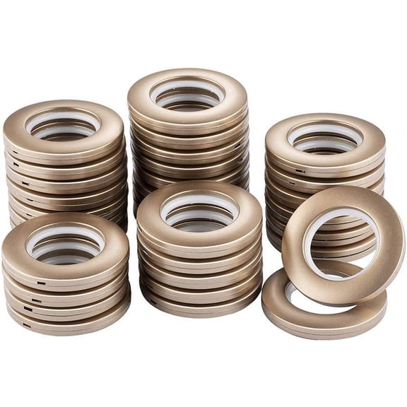 32 Pack Curtain Grommets, Inner Diameter 1-9/16"(40mm) Curtain Eyelet Rings Nanoscale Low Noise Roman Ring (Matt Coffee)