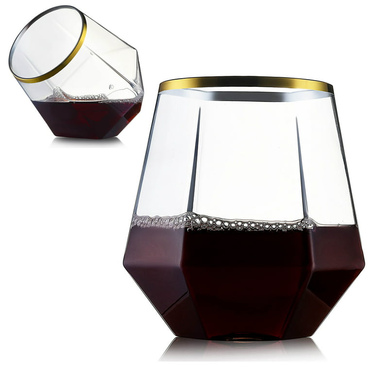 4 Pack 12Oz Stemless Wine Tumbler Wine Glasses Set of