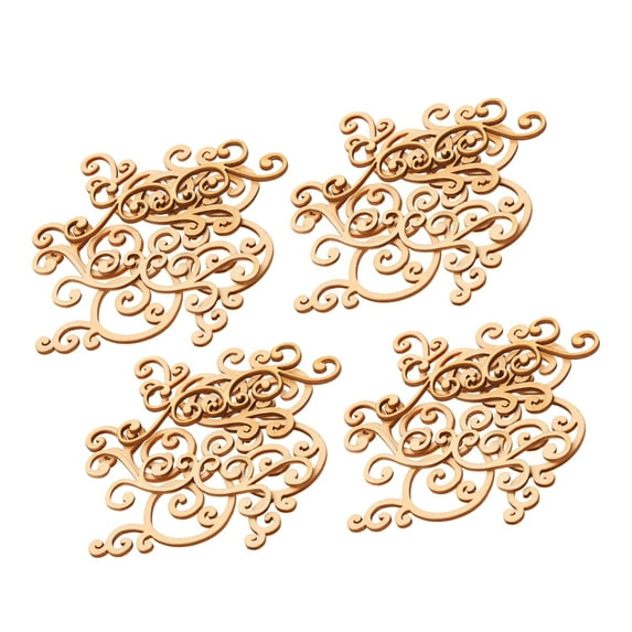 32 Pack Floral Wooden Shape Vintage DIY Cutouts Wood Flourish Embellishment European Styles for Crafting DIY Wedding Party Decoratio