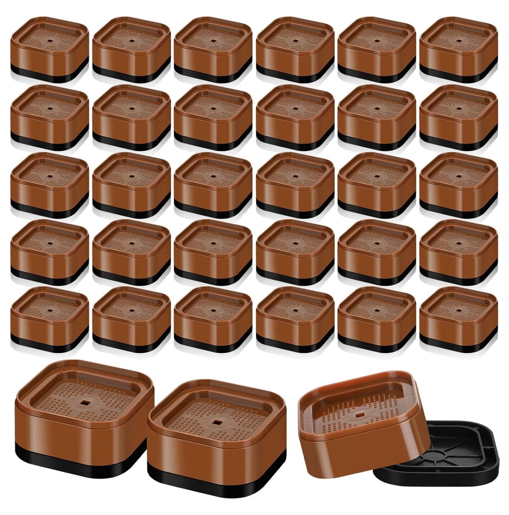 Stackable Square Desk Riser 32 Pack Furniture Risers Adjustable Bed Risers Desk Leg Risers 1.38 ...