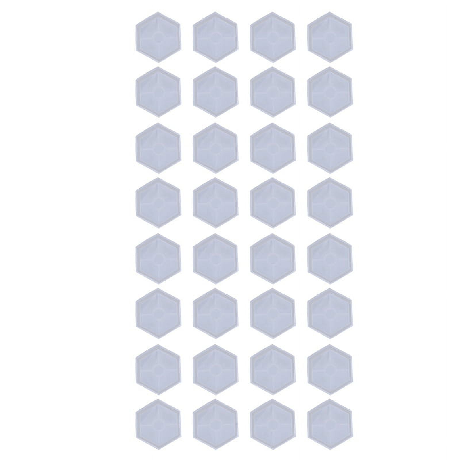 32 Pack Hexagon Silicone Coaster Molds Silicone Resin Mold, Epoxy Molds for Casting with Resin, Concrete, Cement
