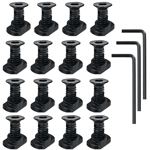 32 Pack M 4 T-Nut Metric Camming Screw Replacement Sets Compatible with Standard Rail Systems, with Thread Screws