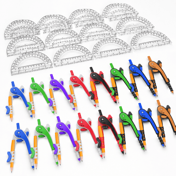32 Pack Mathp& Protractor Set 6 Inch Geometrypasses