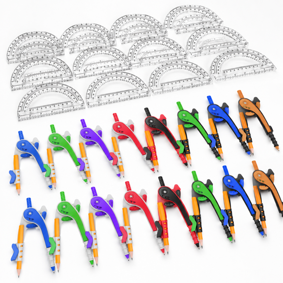 32 Pack Mathp& Protractor Set 6 Inch Geometrypasses