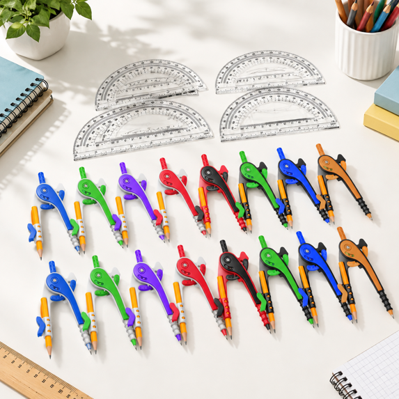 32 Pack Mathp& Protractor Set 6 Inch Geometrypasses