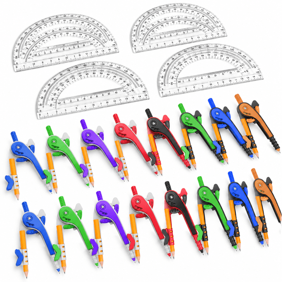 32 Pack Mathp& Protractor Set 6 Inch Geometrypasses