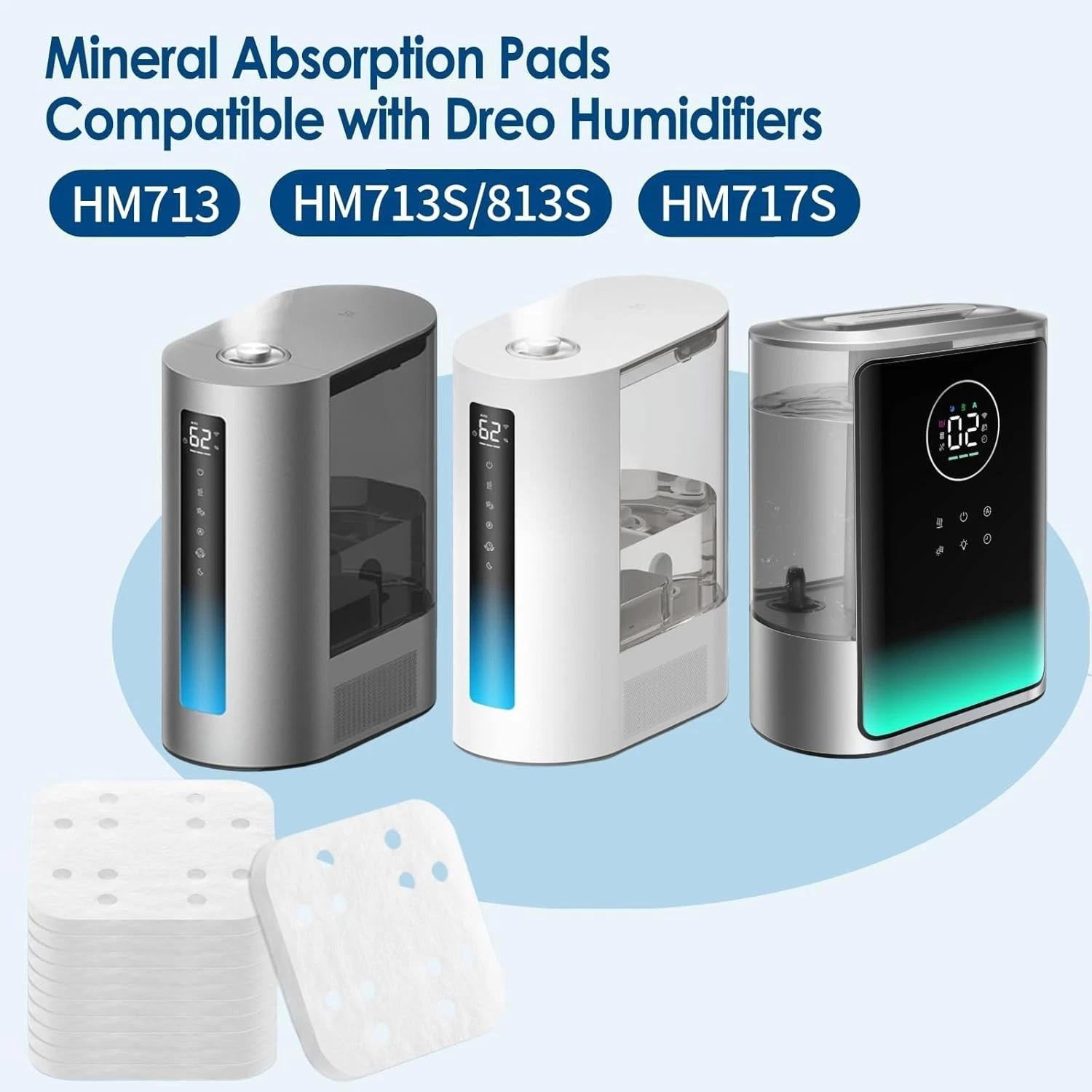 32-Pack Mineral Absorption Pads for Humidifiers, Compatible with Dreo Humidifier