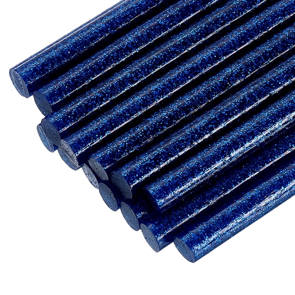 32 Pack Mini Hot Glue Sticks, 0.28" Dia x 3.94" Long EVA Glue Gun Sticks, Flash Blue