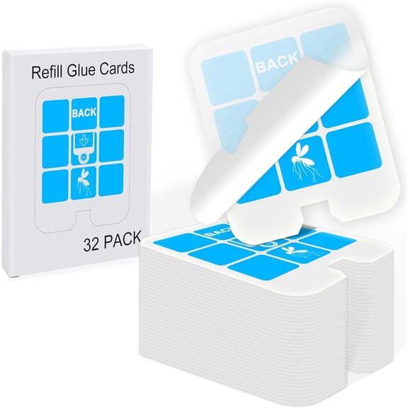 32 Pack Refill Glue Cards, Saferr Home Fly Trap Refill Compatible with Saferr Home SH502, S23005-06 and Dynatrap DT3005W Dot Indoor Fly Trap Plug-in Insect Trap Replacement