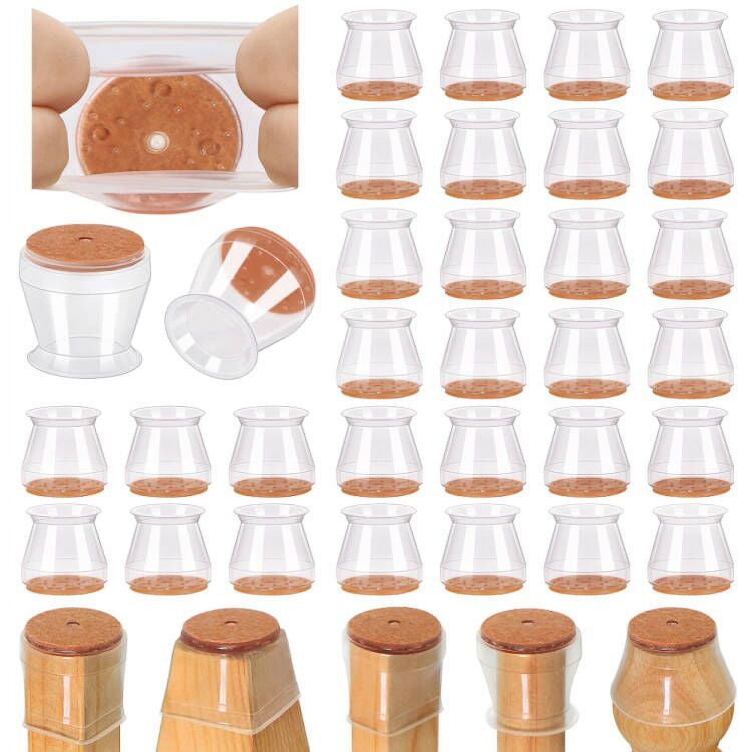 As Seen on TV Ruby Sliders Dark Walnut, Chair Covers Protect Hard Surface Floors