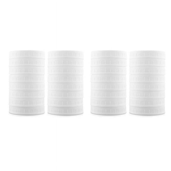32 Pack Wide Mouth Mason Jar Lids,Plastic Storage Caps for Canning Jars,Leak-Proof and Anti-Scratch Resistant Surface
