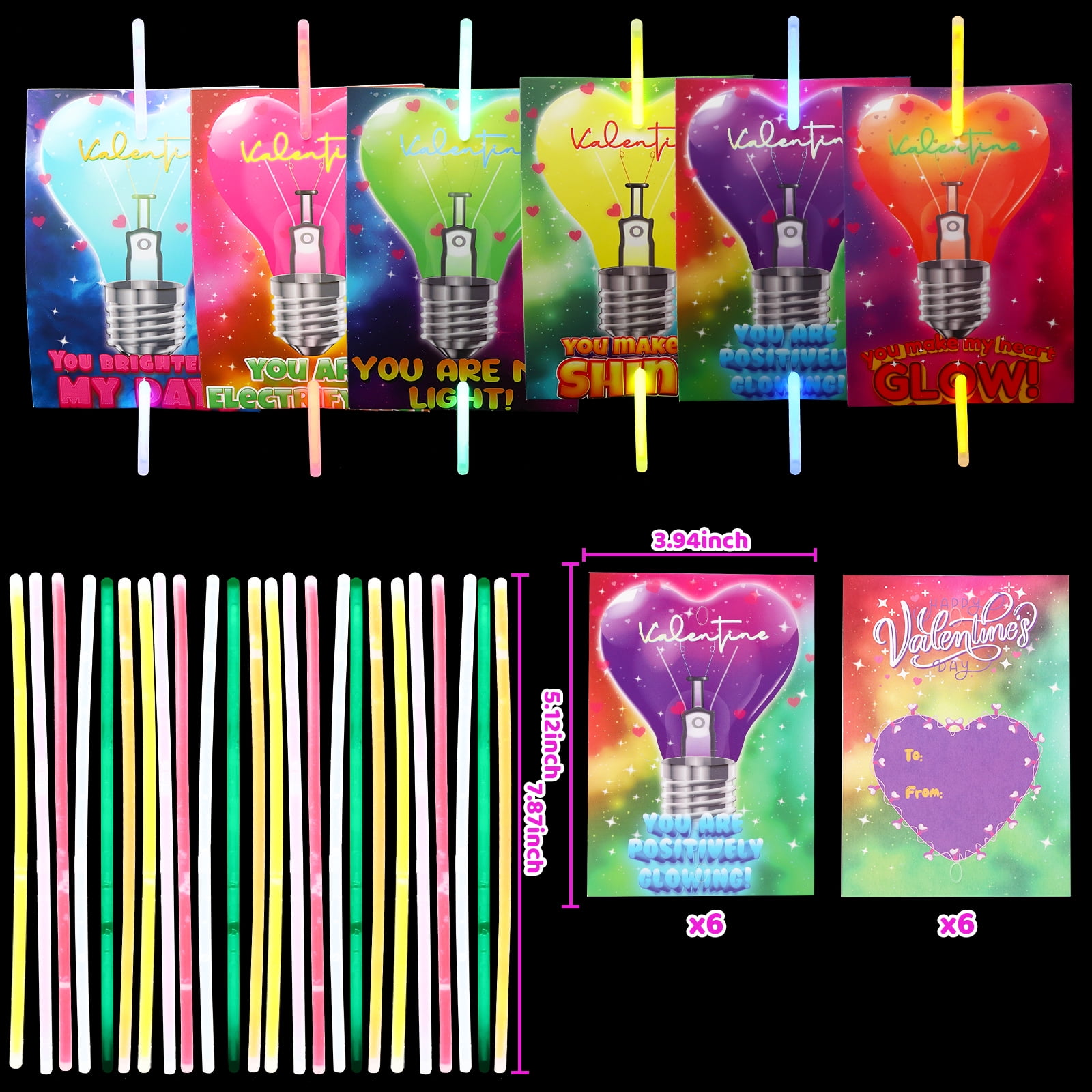 48pc Valentine Slap Bracelets With Cards - Classroom Party Favors & Prizes