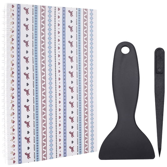 32 Pages Sticker Collecting Album Book A5 Spiral Bound Notebook Purple Floral Reusable Sticker Storage Book Notepads Labels