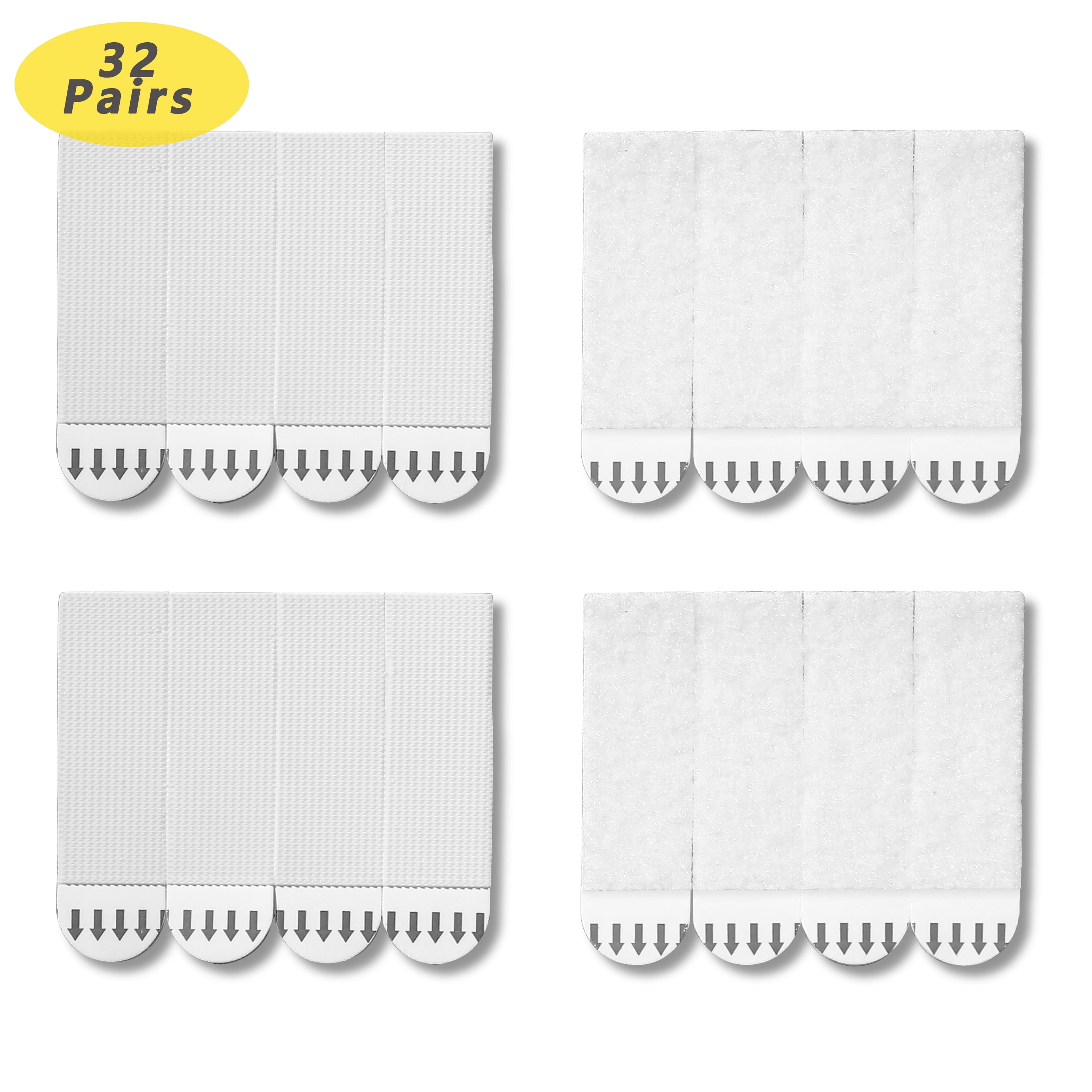 32-Pairs (64 Strips), Medium, Picture Hanging Strips, Adhesive Removable  Hook and Loop Strips Heavy Duty, Damage Free