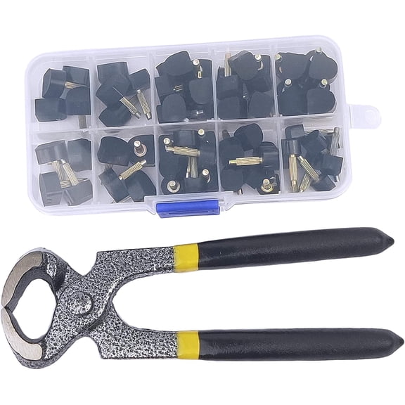32 Pairs High Heel Tips Replacement Shoes Repair Caps Dowels Pin Kit Stiletto Remove Pliers 8 Sizes