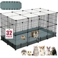 thumbnail image 1 of 32 Panels Small Animal Playpen,Pet Playpen with Waterproof Mat,C&C Cage for Guinea Pigs,Puppy Play Pen,Bunny Playpen, 1 of 7