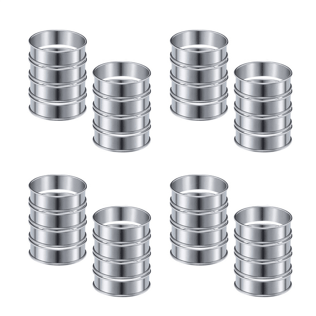 32 Pcs 4.1 Inch Muffin Tart Rings Double Tart Ring Stainless Steel