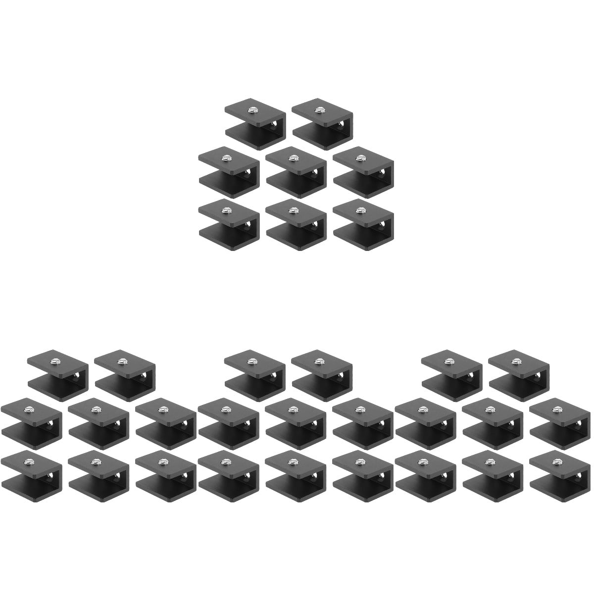 32 Pcs Black Mirror Bathroom Shelf Bracket Glass Shelf Brackets Glass ...