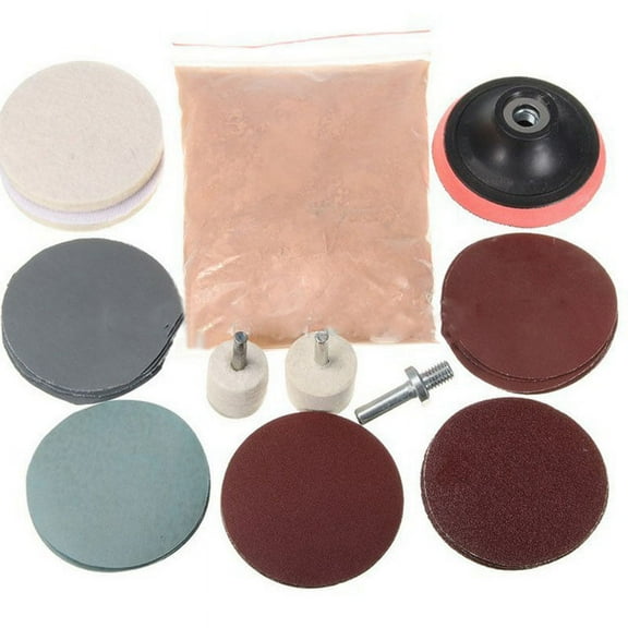 32 Pcs Car Glass Polishing Kit Deep Scratch Remover Tool w/ Cerium Oxide Powder