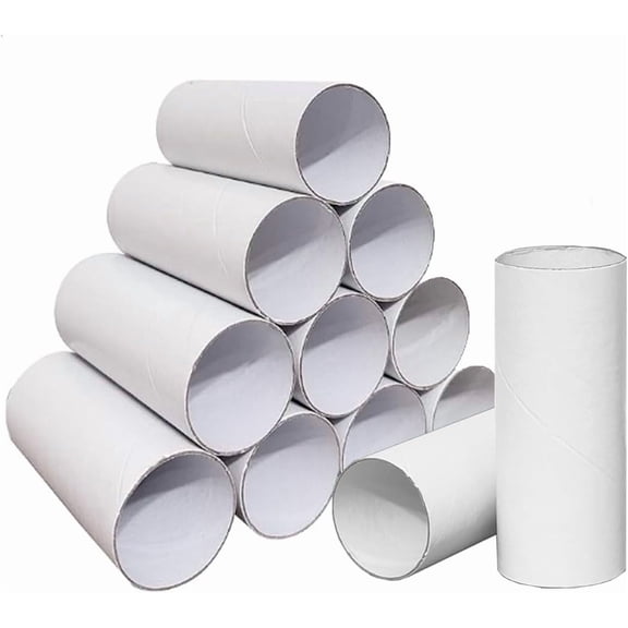 32 Pcs Cardboard Tubes Craft Rolls,Kraft Paper Rolls Cardboard Tubes For Crafts,Paper Towel Rolls For Crafts 1.57x 3.9in (White)