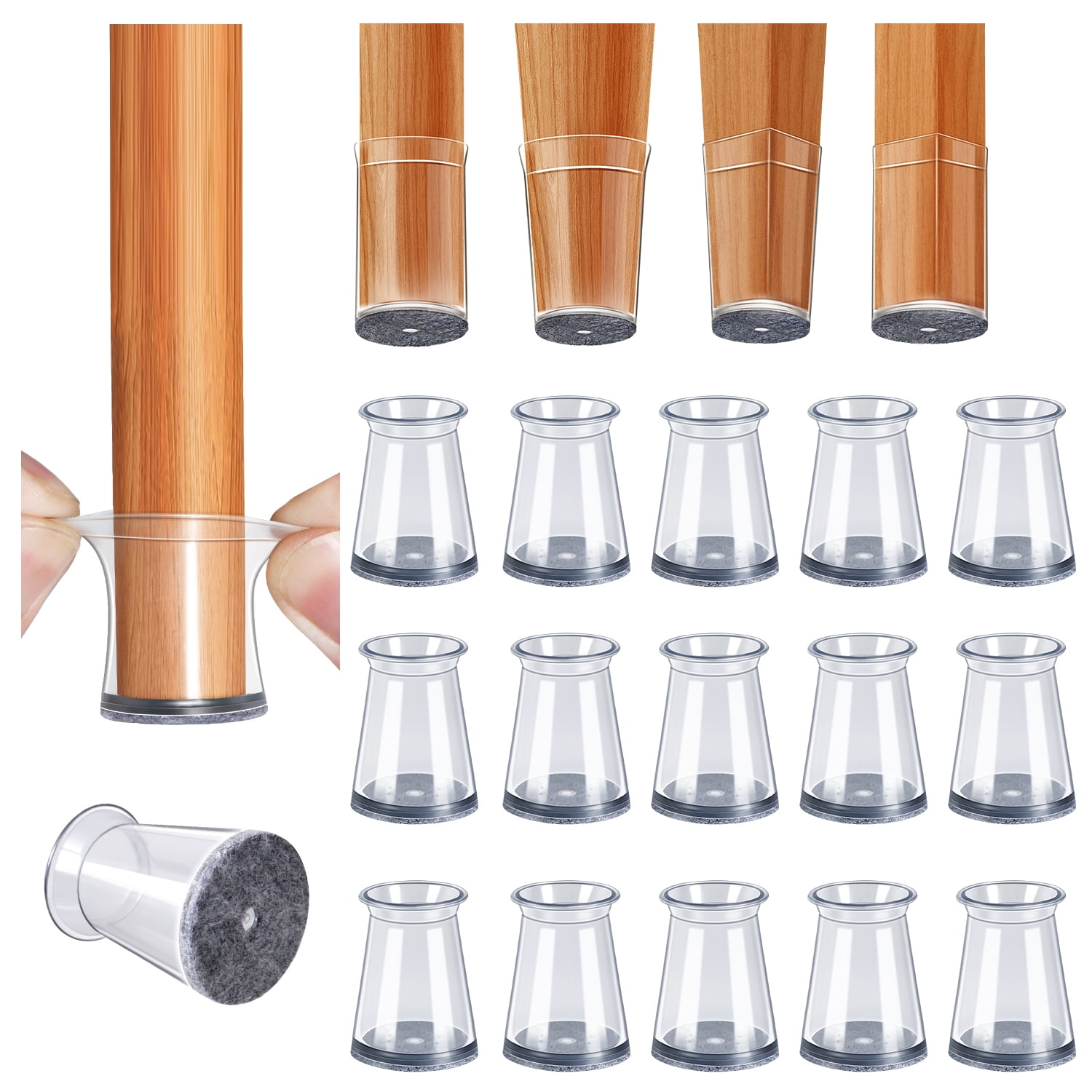 32 Pcs Chair Leg Floor Protectors, Bar stools Leg Protectors Caps