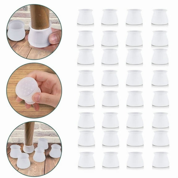 32 Pcs Chair Leg Protectors, Bar Stools Table Sofa Leg Tip Pad Anti-Slip Caps