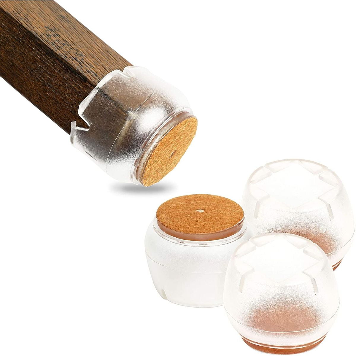 32 Pcs Clear Silicone Chair Leg Floor Protectors Covers, Furniture Legs