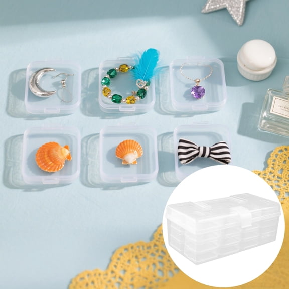 32Pcs Bead Organizer Box with Hinged Lid, Small Clear Plastic Craft Storage Containers Kit for Jewelry Making, DIY Bracelets, Beads, Nails, Screws, Seeds & Small Parts