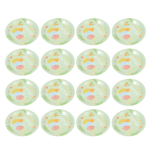 GOOHOCHY Rabbit Party Paper Plate Green 32 Pcs Festive Atmosphere
