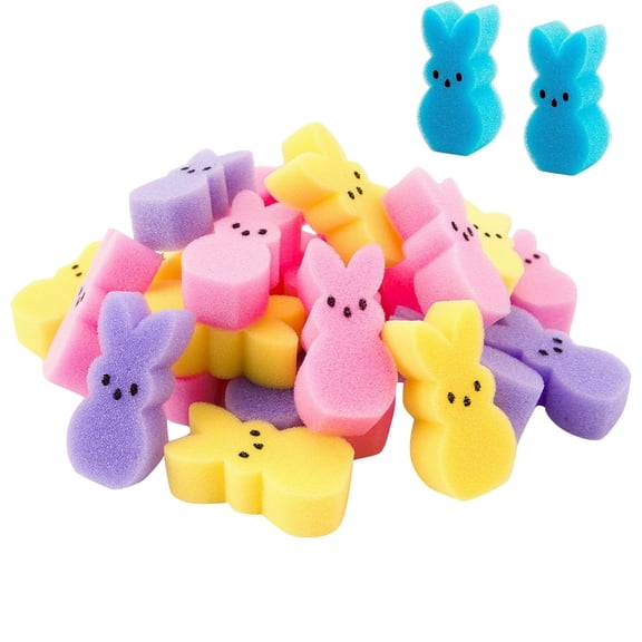 32 Pcs Easter Vase Filler Bunny Decorations, Pastel Sponge Bunnies for Spring Home Decor, Table Centerpiece, Tiered Tray, Bowl and Vase Decor