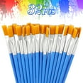 32 Pcs Flat Paint Brushes Set, Nylon Hair Small Brush Bulk for Detail