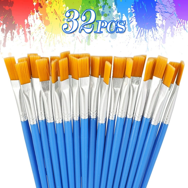Kids Paint Brushes, L: 19 cm, W: 20 mm, flat, 4 pc/ 1 pack