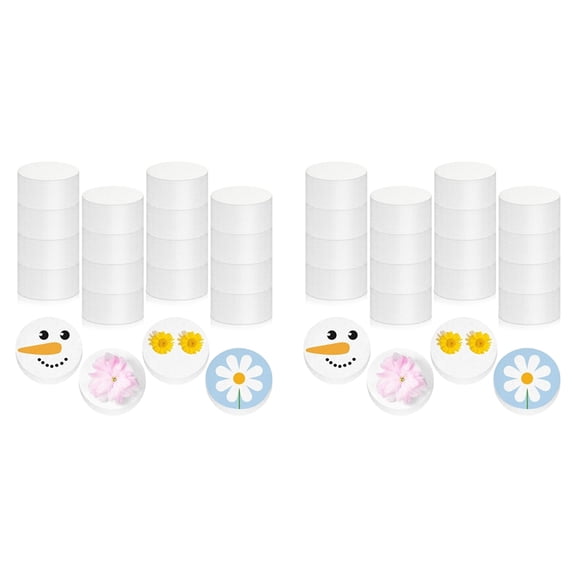 32 Pcs Foam Circles Polystyrene Foam Discs Cylinders Foam Crafts Round Foam White Block for DIY Arts Sculpture Modeling