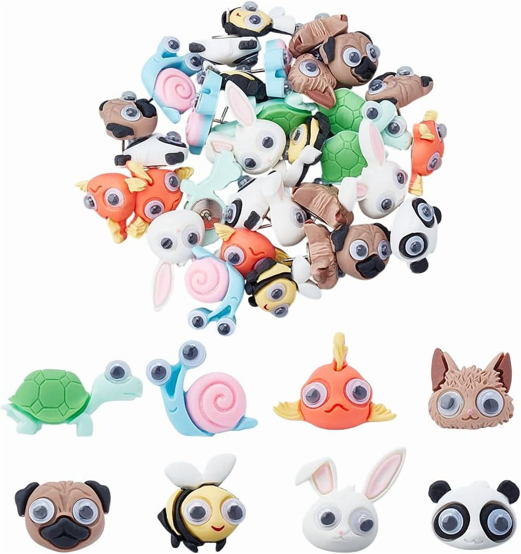 32 Pcs Fun Animal Push Pin Cute Turtle Fish Thumb Tacks Decorative Bee ...