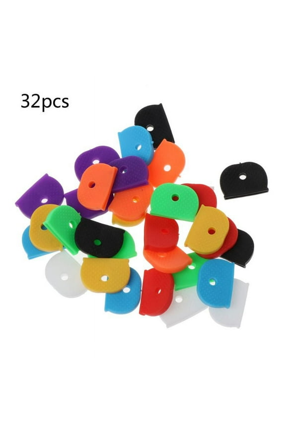 32 Pcs Key Caps Practical Key Covers Topper Tags Label ID Silicone Coding Color Key Identifier Cover Fit Most Key Heads