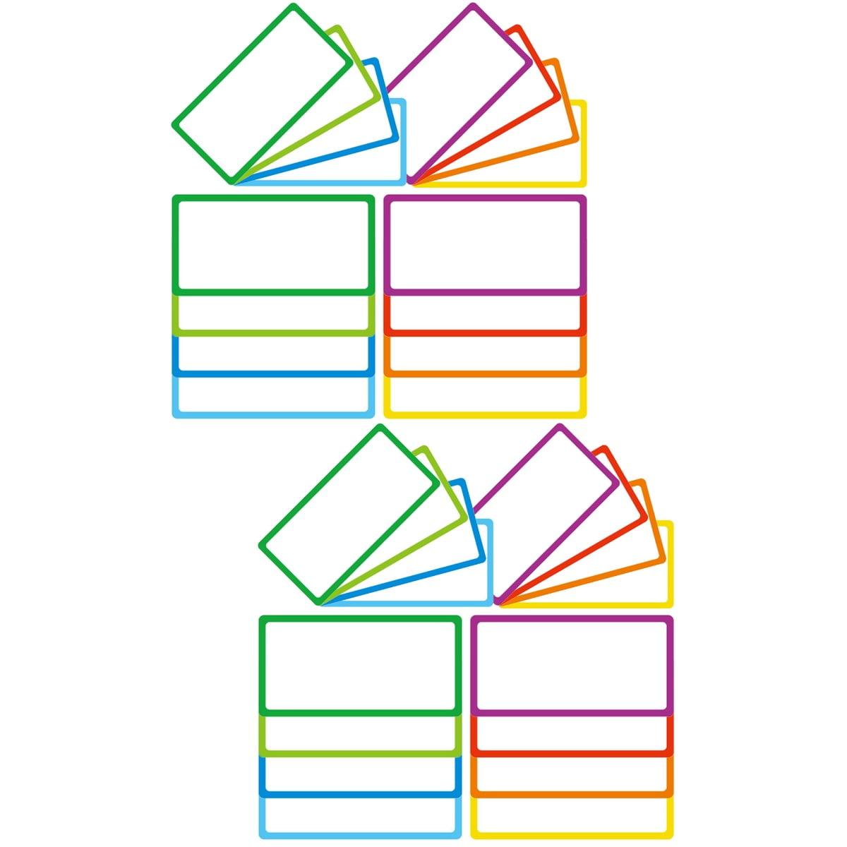 32 Pcs Dry Erase Name Tags Reusable Label Plate Rainbow Neon